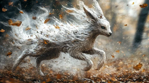 Mystical Creature in Fall Landscape