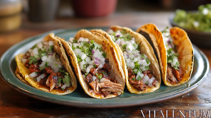 Tasty Mexican Tacos on a Plate AI Image