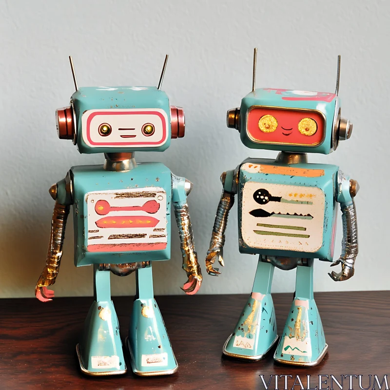 Pair of Toy Robots AI Image