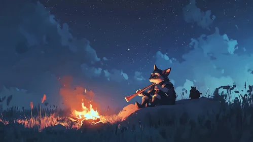 Campfire Serenade Under the Stars