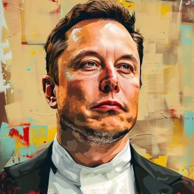 Artistic Depiction of Elon Musk in a Contemporary Style