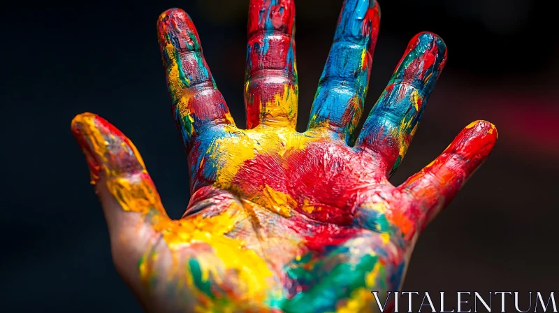 Painted Hand - Artistic Expression AI Image