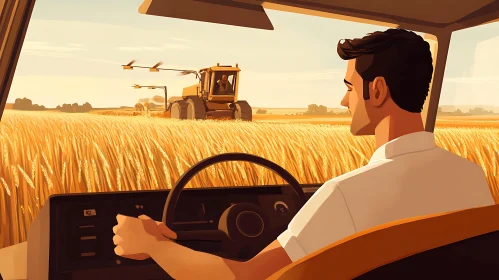 Agriculture Landscape with Driver