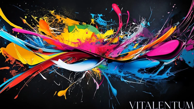 Vibrant Color Burst Abstract Painting AI Image