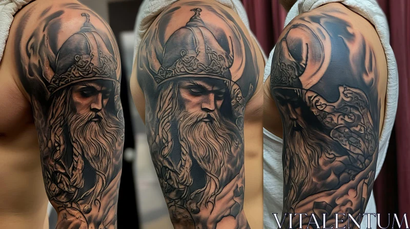 Viking Warrior Sleeve Tattoo AI Image