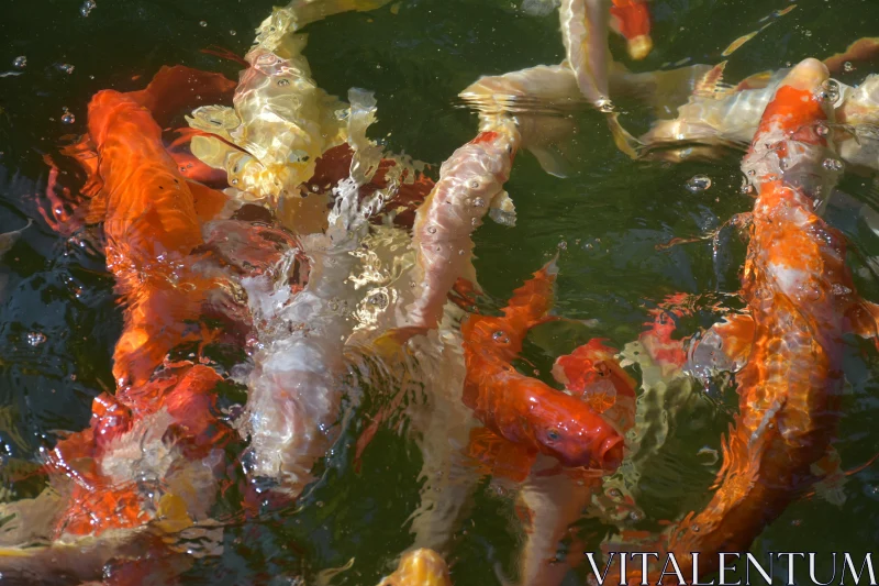 PHOTO Colorful Koi Fish in Water