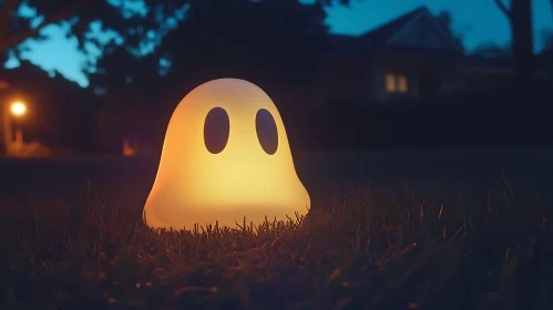 Glowing Ghost on the Grass