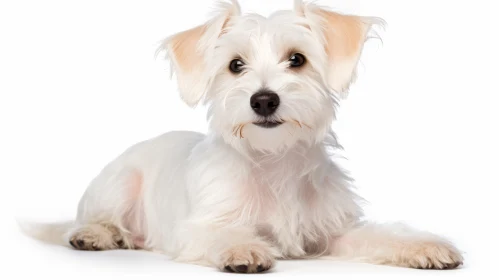 Captivating Image of Small White Dog with Fine Lines and Detailed Features