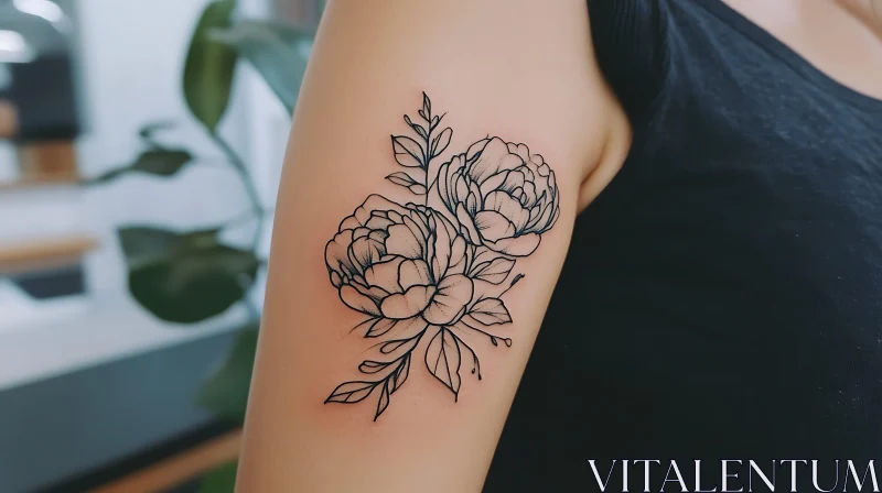 Intricate Peony Tattoo AI Image