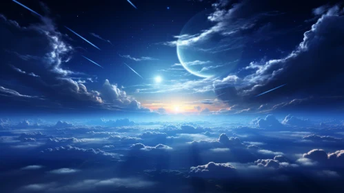 Dreamlike Space and Cloudscape Wallpaper