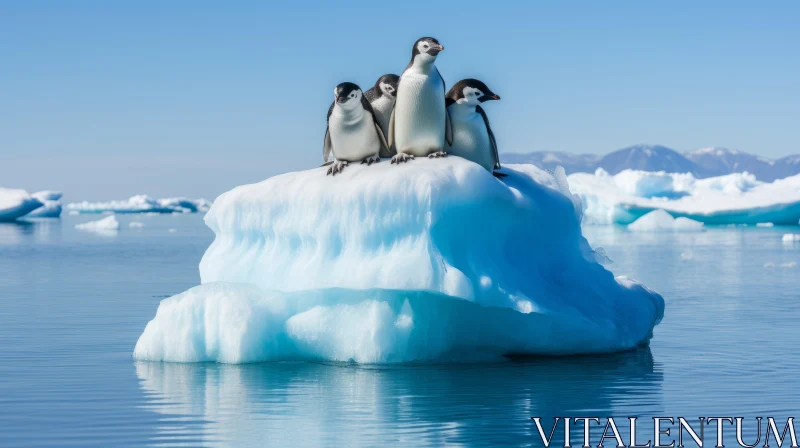 Penguins on Iceberg: Fusion of Nature and Global Influences AI Image