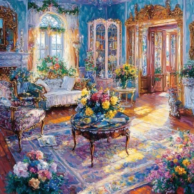 Ornate Room with Flowers