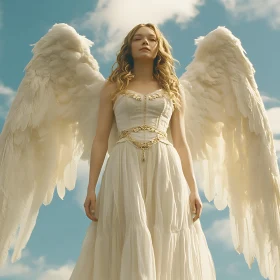 Angel with Wings in Sky