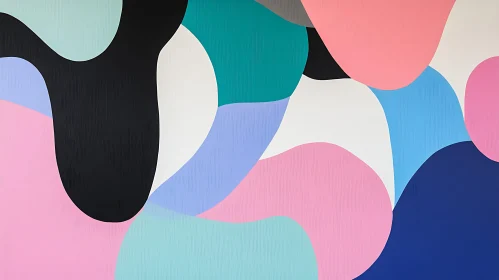 Pastel and Black Abstract Art Composition