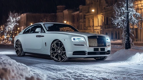 Luxury Car in Snowy Ambiance