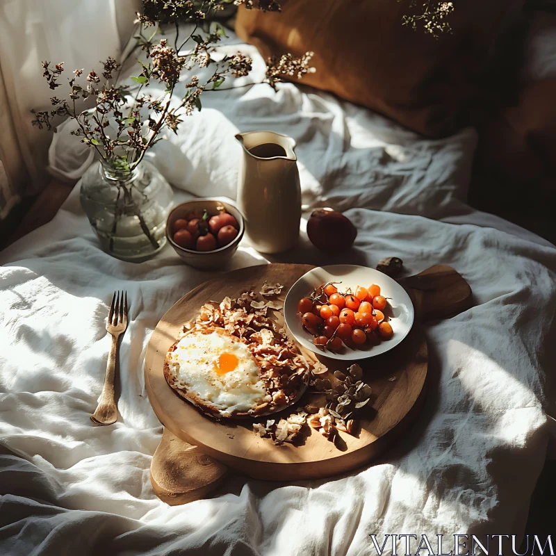 Cozy Morning Meal with Tomatoes and Egg AI Image