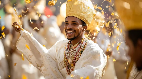 Joyful Celebration with Confetti