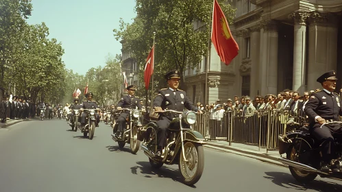 Vintage Police Motorcycle Escort