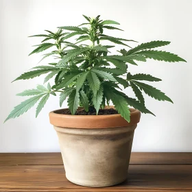 Indoor Potted Plant on Wooden Table
