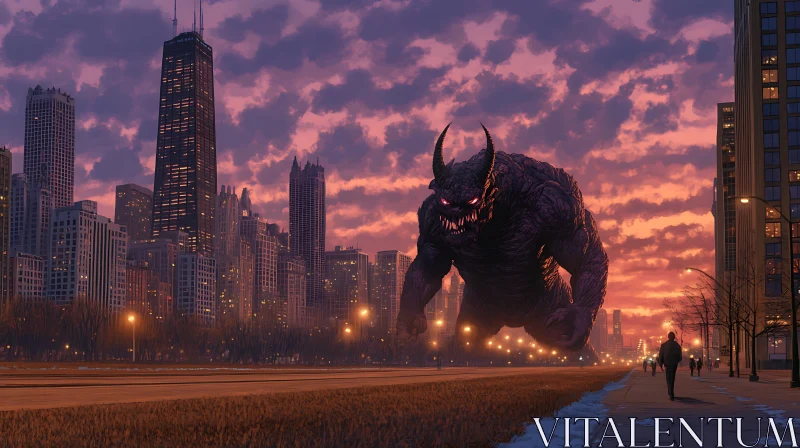 Urban Monster at Twilight AI Image