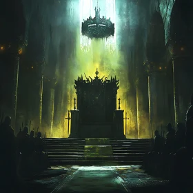 Ornate Throne in Eerie Light