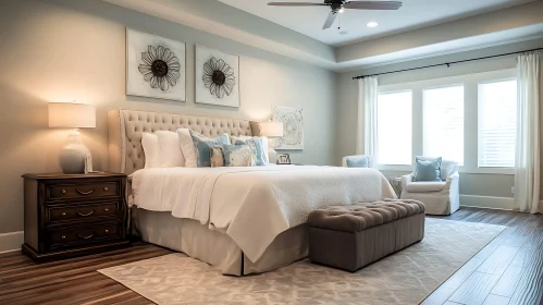 Calming Bedroom with Neutral Color Palette