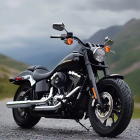 Classic Black Motorcycle