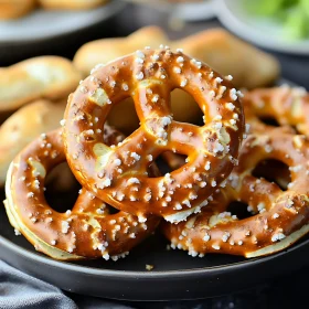 Golden Brown Pretzels on a Plate