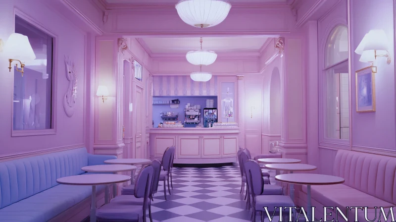 AI ART Modern Cafe with Pastel Tones