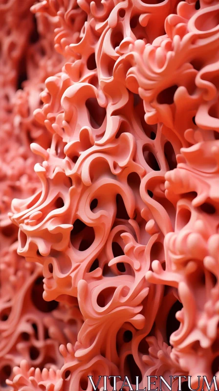 Close-Up Coral Cell Structure Rendered in Cinema4D Style AI Image