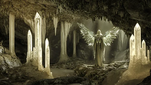 Cave Angel with Crystalline Wings