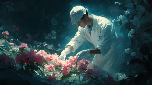 Gardener Among Flowers