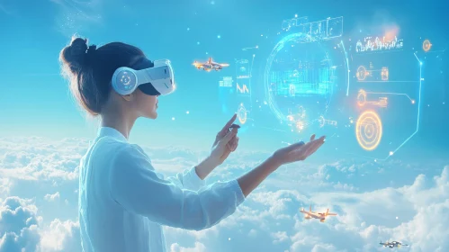 VR Experience with Futuristic Airplanes