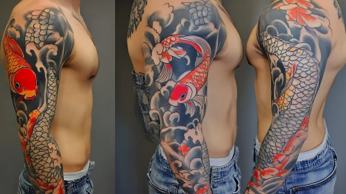 Japanese Koi Fish Tattoo Sleeve