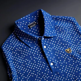 Blue Polka Dot Polo Shirt