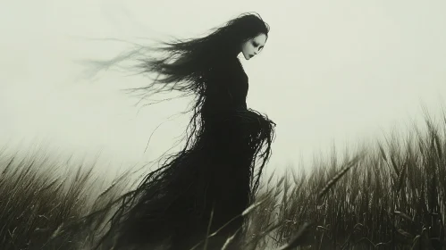 Dark Woman in Field