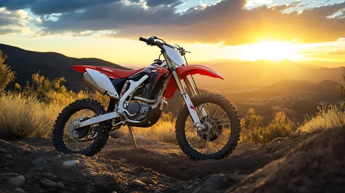 Off-Road Motorcycle at Sunset