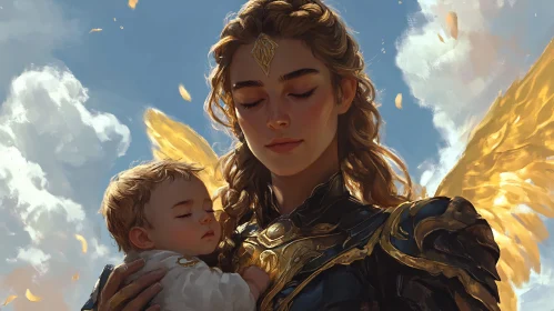 Guardian Angel with Sleeping Child