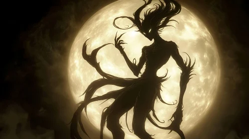 Moonlit Monster: A Silhouette of the Night