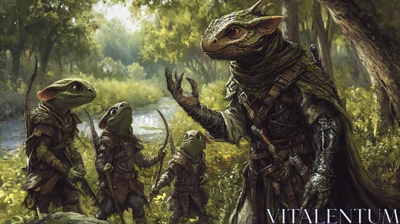 AI ART Forest Guardians: A Reptilian Gathering