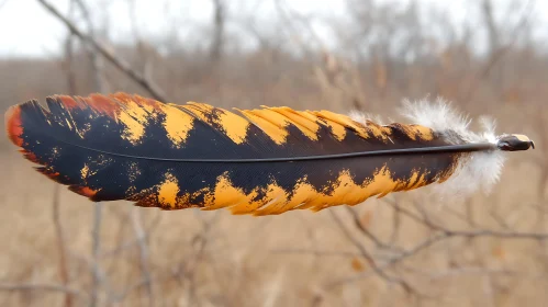 Intricate Feather Display with Natural Pattern