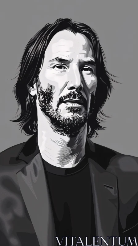 AI ART Keanu Reeves Digital Art Portrait