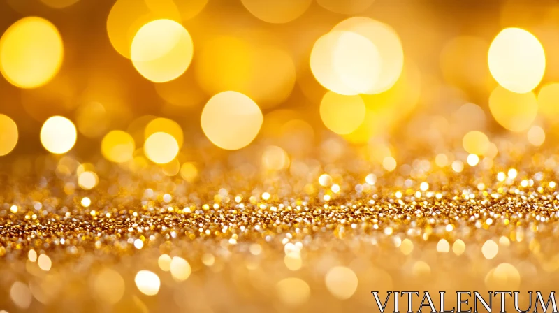 Luxurious Golden Glitter and Bokeh Effect AI Image