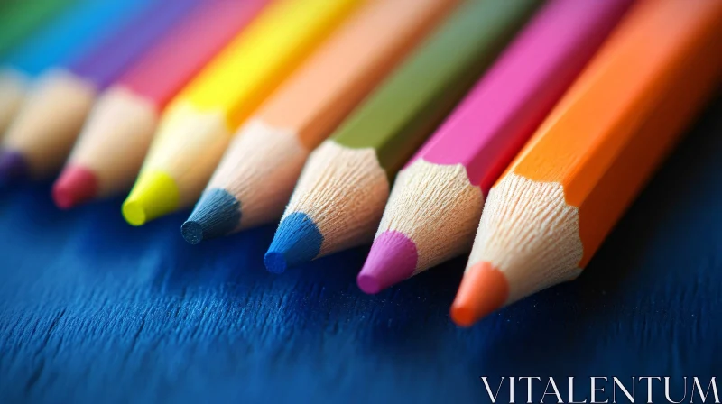 Macro Shot of Colour Pencils AI Image