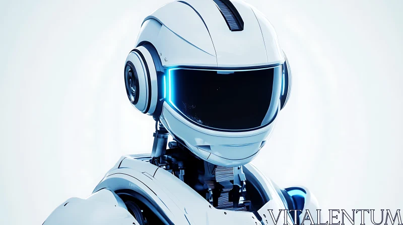 Sleek White Robot Head AI Concept AI Image