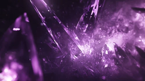 Geometric Purple Crystal Shards