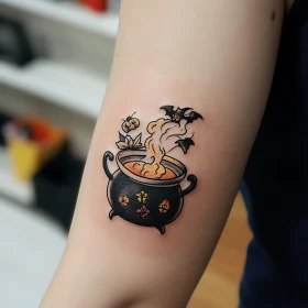 Witchcraft Cauldron Arm Tattoo