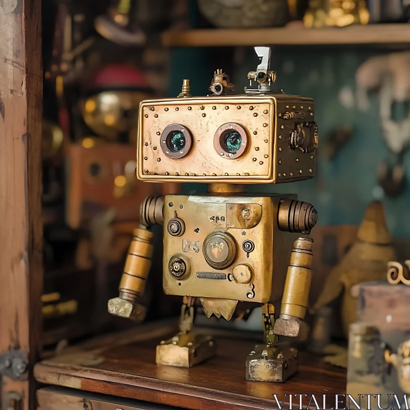 AI ART Vintage Steampunk Robot