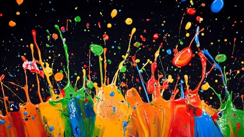 Abstract Colourful Paint Explosion Art