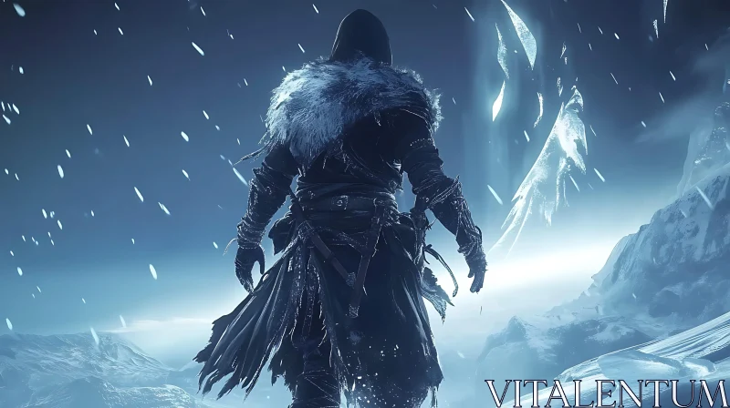 AI ART Winter Warrior in Icy Wilderness